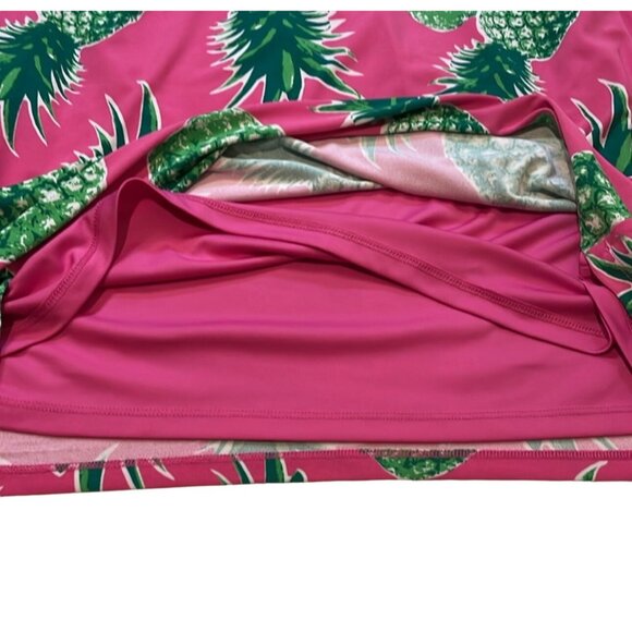 Size 2X 18 20 FUCHSIA/GREEN PINEAPPLE PRINT SHIFT DRESS Summer Vacation PLUS SZ - Picture 5 of 5